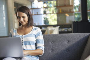 woman works out of the office as a result of remote working solution